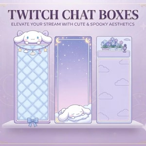 Kawaii Twitch Chat Box, Cozy Pastel Purple Puppy Stream Overlay, Cute Aesthetic Widget for OBS, Streamer Graphics, Cinnamon