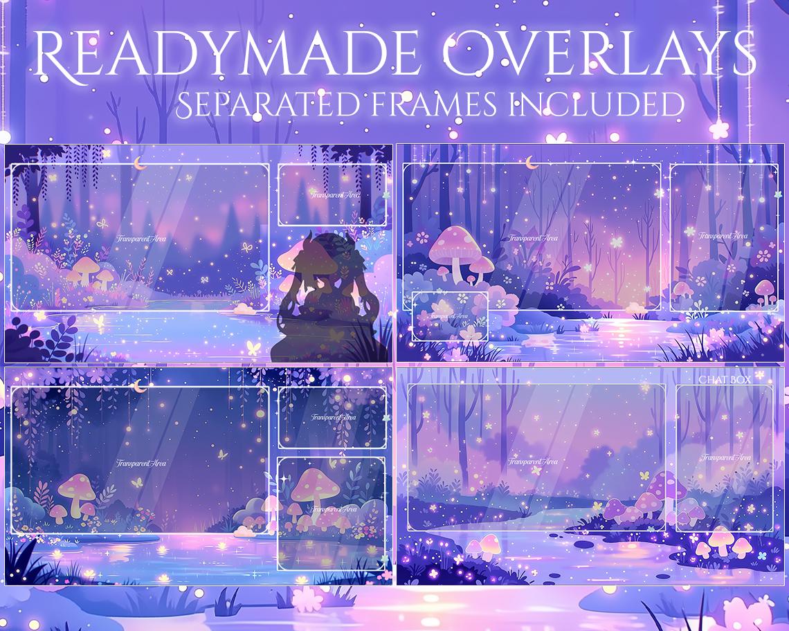 Starry Night Stream Package / Moon / Night / Dark / Cute / Overlay ...