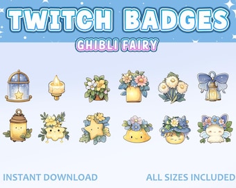 Ghibli Twitch | Badge Crystal | Twitch badge | flower twitch badge | Discord emote | Discord Emoji | Moon Badge | Sub point | Twitch Reward