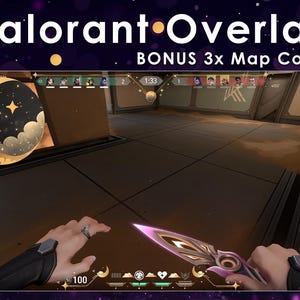 Superposición de pantalla de Twitch del HUD de Valorant, panel de Twitch, HUD lindo, pantalla de Valorant, linda luna estética, pantalla de visualización de Valorant dorada