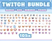 105x Twitch Badges | Sub Badges | Channel Points | Celestial Stars, Moons, Butterflies | Fantasy Aesthetic HD | Discord Icons | Twitch Icons