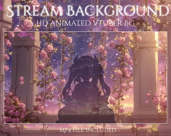 Geanimeerd VTuber-scherm | Hemelse pilaren en bloemenmagie | Twitch Stream BG | Gezellige magische mp4 | Dromerige achtergrond in een lus | Rozen | Gezellig