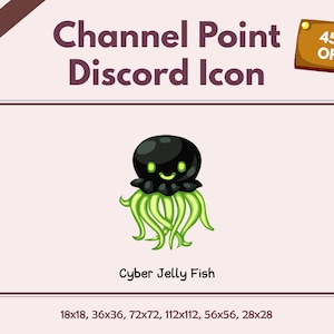 Jellyfish Channel Points Icon/Emote for Twitch Discord Icon - Cute Kawaii | Sundae | Snowman|  Twitch Coin | Bits | Rewards