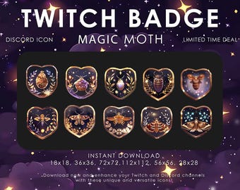 Atlas Moth Twitch Badges | Discord Icon | Twitch Badge Subs | Moon ...