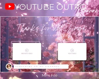 Pink Youtube Outro | Animated Outro | Ending Screen Vtuber | Youtube ...