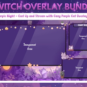 Twitch Overlay Pack, Twitch screen | Lofi Overlay Stream Package, Cat Twitch | OBS Webcam Overlay | Webcam Frame | Cams | Overlay