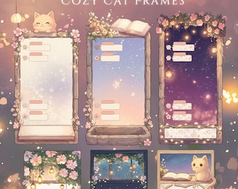 Cozy Twitch Chat Box / Moon / Spring / Pastel / Cute / Overlay / Cherry Blossom / Dreamy / Twitch Screen / Stream Chat / Sakura | Animated