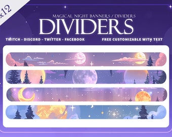 Divisori Discord / Banner Twitch estetici / Grafica Discord carina / Divisori / Pannello Twitch / Decorazioni Discord carine / Pannelli Twitch