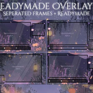 Starry Night Stream Package / Moon / Night / Dark / Cute / Overlay ...