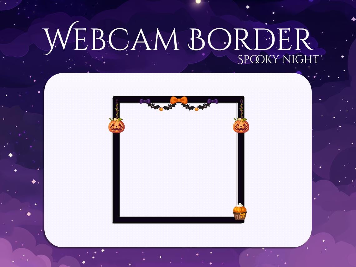 Spooky Webcam Border for Twitch | Purple Stream Overlay | Magical ...