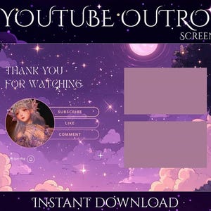 Youtube-outro | Geanimeerde outro | Eindscherm vtuber | Youtube-cover | Banner | Eindbeeldkaart | Twitch-scherm | Streamer-eindschermen