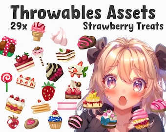 投げられるかわいいアセット | 透明 | カワイイ | 2Dデジタルアセット | デジタルダウンロード | ストリーム装飾 | Twitchアセット | Vtuber | 投げられる