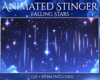 Transição de Estrelas Cadentes | Overlay Noturno para Twitch | Efeito Mágico Animado | Estética Celeste para OBS, Streamers, YouTube e VTubers