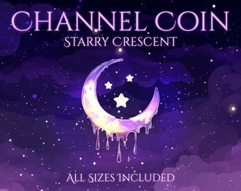 Crescent Star Channel Point | Cute | Golden | Moon | Stars | Magic | Stream Badge| Channel Point Redeem | Channel Coins | Love | Moon