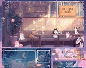 Cozy Cafe Stream | cozy cat | twitch panel | twitch screens | Twitch | cute | cat | cozy | streaming set | twitch overlay | Cozy Night