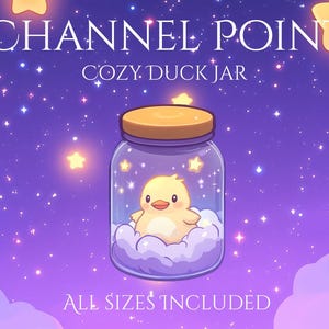 Duck Jar Channel Point | Mignon | Or | Lune | Etoiles | Magie | Badge de diffusion| Échangez des points Channel | Pièces de la Manche | Fleur | Bouteille