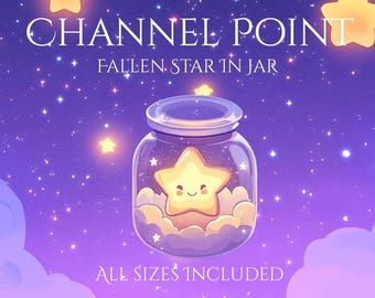 Jarra Mágica de Estrellas Punto de Canal / Lindo / Dorado / Luna / Estrellas / Mágico / Insignia de Transmisión / Canje de Puntos de Canal / Monedas de Canal / Disparo / Botella