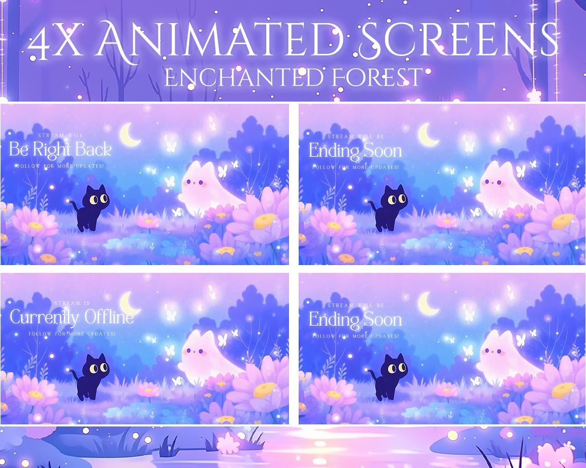 Starry Night Stream Package / Moon / Night / Dark / Cute / Overlay ...