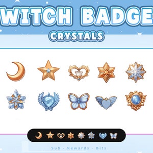 105x Twitch Badges | Sub Badges | Channel Points | Celestial Stars, Moons, Butterflies | Fantasy Aesthetic HD | Discord Icons | Twitch Icons image 6
