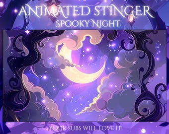 Starry Night Stinger Transition | Purple Night Twitch Overlay | Animated Stinger | Cosmic Aesthetic for OBS, Streamers, YouTube & VTubers