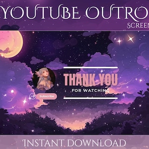 Vidéo Youtube | Outro animée | Écran de fin vtuber | Couverture Youtube | Bannière | Carte de protection | Écran Twitch | Écrans de fin de streamer