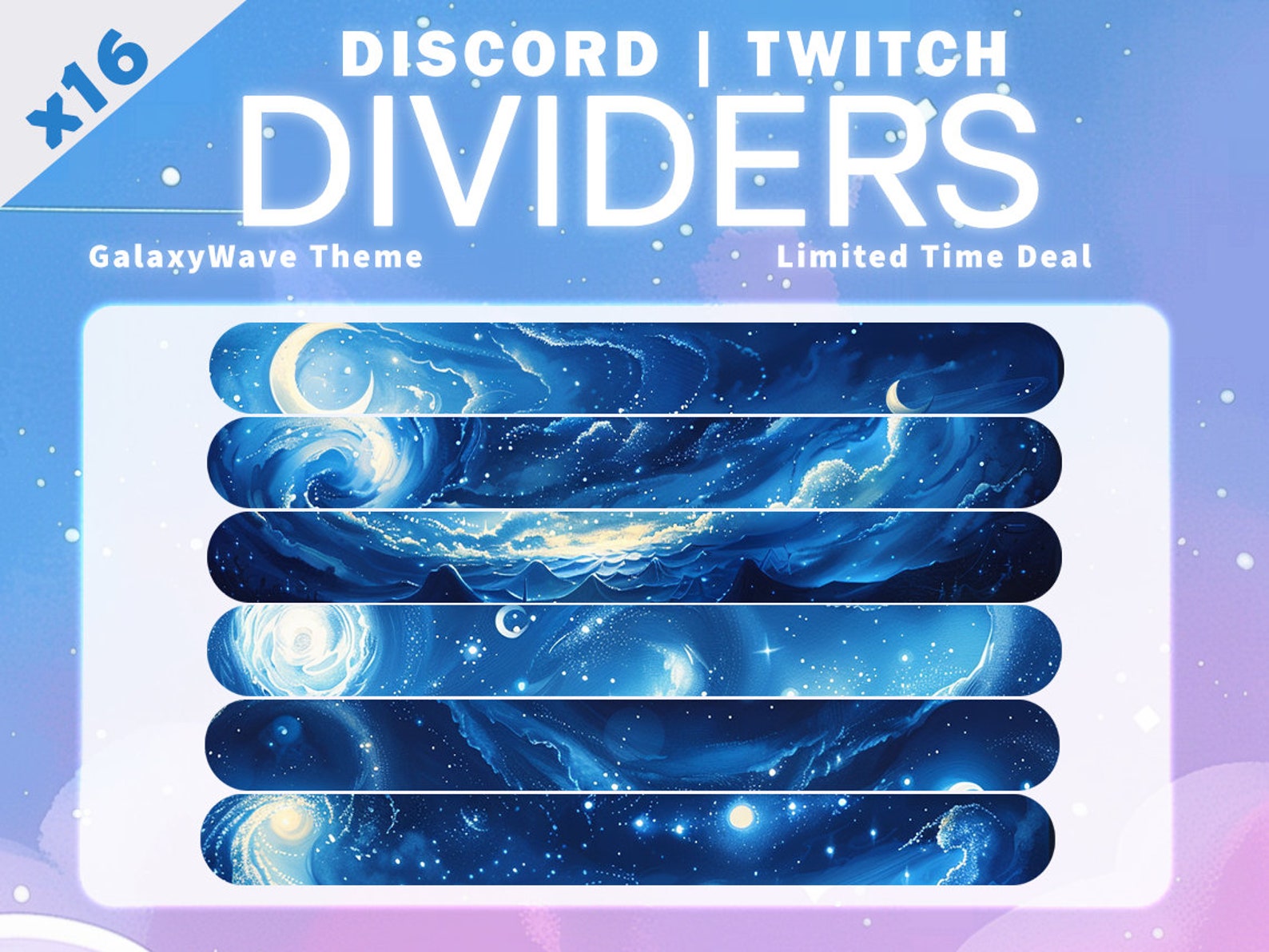 Discord Dividers | Banners | Moon | Star | Blue | Celestial | Night ...