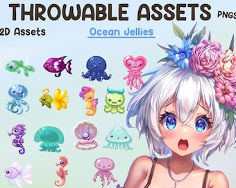 Jelly Ocean Vtuber Throwable Assets | 2D Digital  Assets | Digital Downloads | Twitch Asset | Vtuber | Throwable | Steam Decoration
