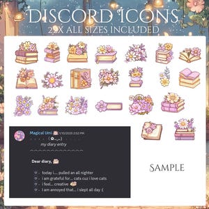 Cozy Discord Server Package: Dividers, Panels, Invite & Welcome Banners with Flowers, Butterflies, Fairy, Books Icons, Pastel, Cottage core image 5