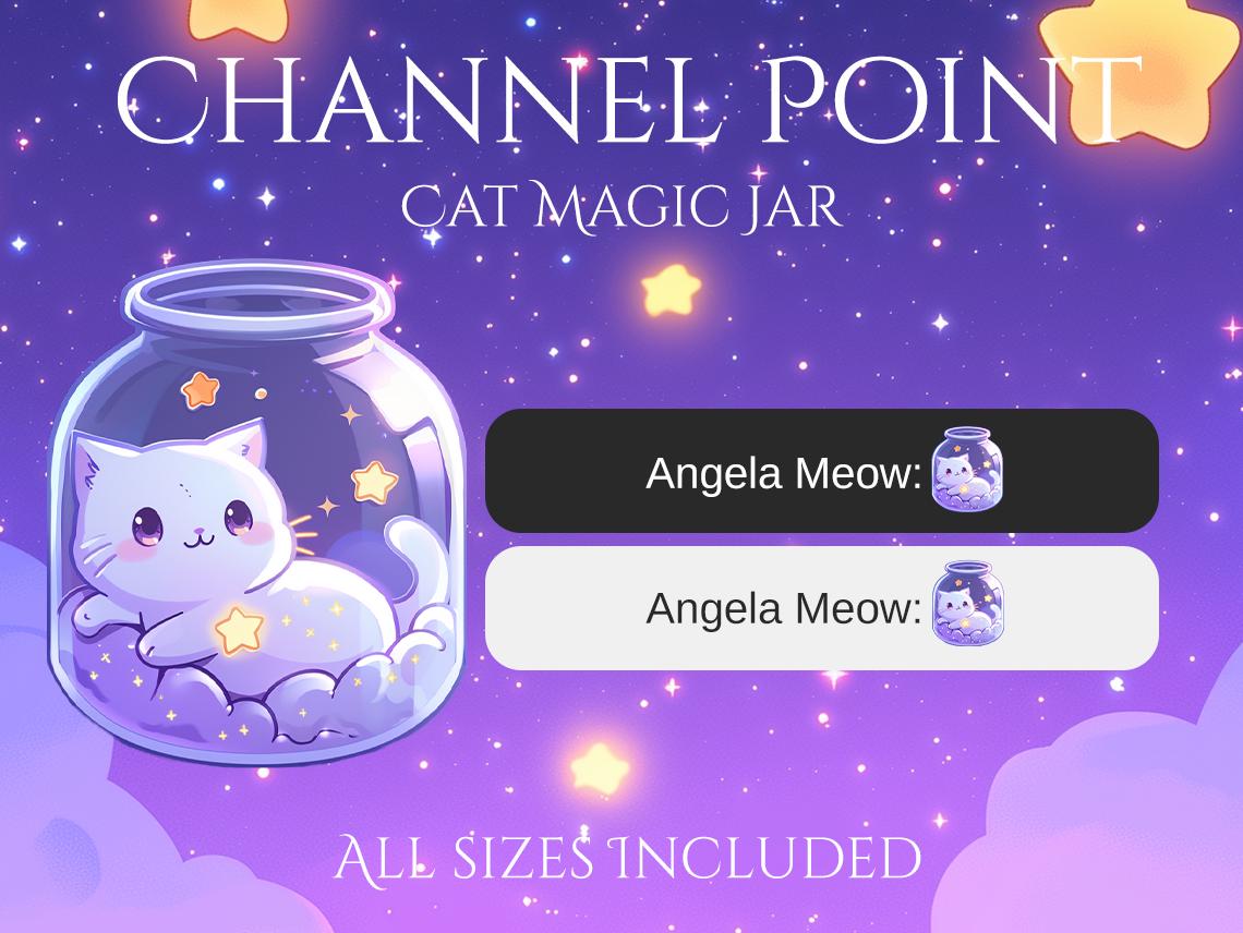 猫の瓶チャンネルポイント | かわいい | 猫 | 月 | 星 | 魔法 | ストリームバッジ | チャンネルポイント引き換え | チャンネルコイン  | 子猫 | ボトル