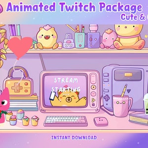Animated Stream Package Cute Cozy Package for Twitch | Twitch | Cute ...