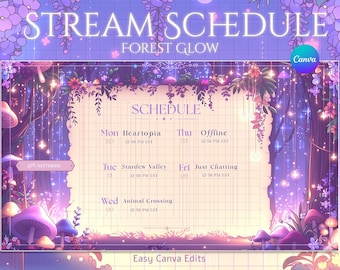 Forest Glow Stream Schedule | Cozy Fantasy Twitch Overlay | Fairy ...
