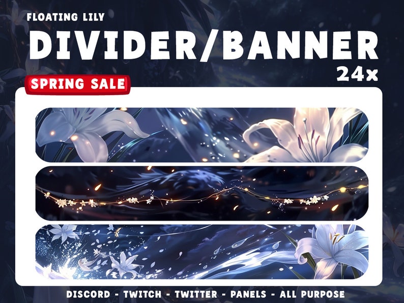 Dividers for Discord Dividers Aesthetic Flower Discord Graphics INSTANT
