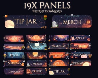Spooky Halloween Twitch Panels & Dividers | Witchy Pumpkins, Bats, Candy, Magic, Autumn Vibes | Stream  Discord Banners for Gamers