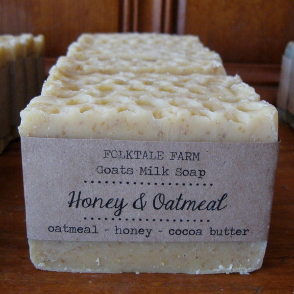 Goat's Milk, Honey, & Oatmeal - unscented soap with cocoa butter and ground oatmeal