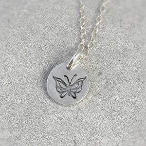 Minimalist Butterfly Necklace, Custom Gifts, Sterling Silver Butterfly Pendant image 1