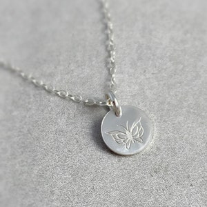 Minimalist Butterfly Necklace, Custom Gifts, Sterling Silver Butterfly Pendant Silver