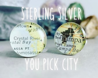 Map Cuff Links, Ladies Cufflinks, Cufflinks for Women, Sentimental Gift For Boyfriend, Lake Gift For Him, Moving Gift For Friend