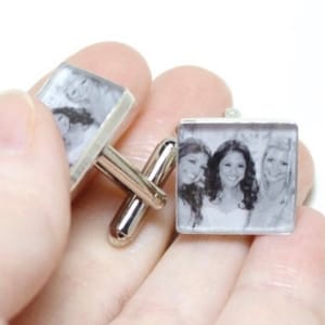 Photo Cufflinks in 925 Solid Sterling Silver, Wedding Cufflinks, Photo Jewelry
