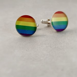 Love is Love Flag Cufflinks, Cufflinks and Custom Gifts, Lgbtq Pride Fashion, Gay Jewelry
