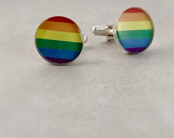 Love is Love Flag Cufflinks, Cufflinks and Custom Gifts, Lgbtq Pride Fashion, Gay Jewelry