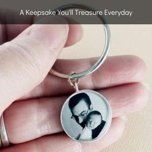 Custom Photo Keychain, Personalized Picture Keyring, Memorial Gift, Custom Image Keychain, Hand Stamped Keepsake Gift for Him or Her