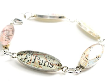 Wanderlust Bracelet, Bracelet and Custom Gifts, World Map Bracelet