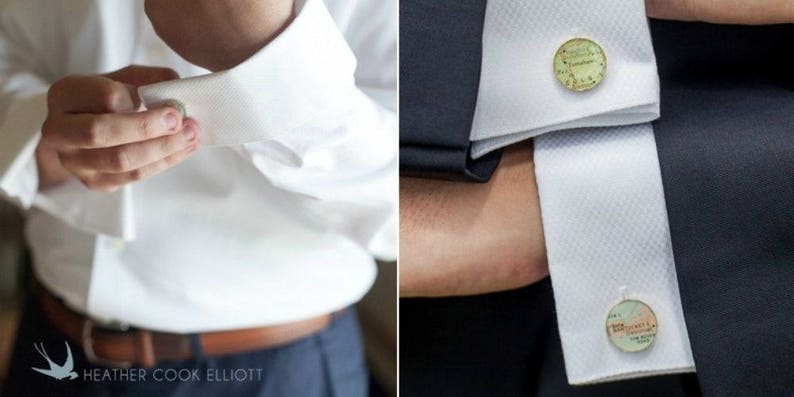 Custom Engraved Map Cufflinks for Graduation, Wedding Cuff Links, Personalized Map Cufflinks for High School or College Graduate Boy or Girl image 5