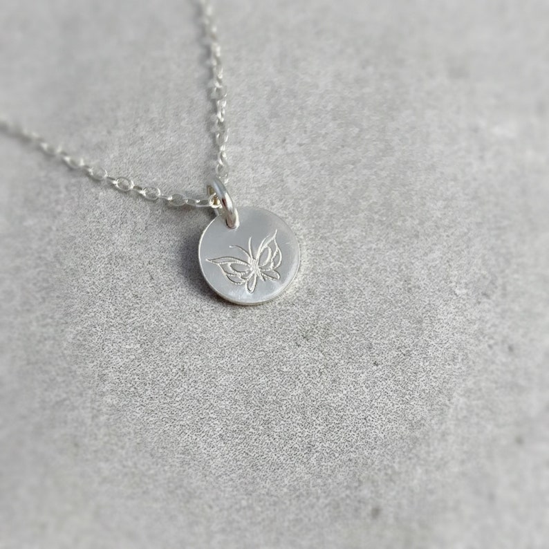 Minimalist Butterfly Necklace, Custom Gifts, Sterling Silver Butterfly Pendant Silver