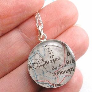 Old Map Necklace, Custom Gifts, Map Jewelry, Map Necklace, World Map Necklace image 3