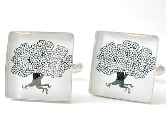 Sterling Silver Square Logo Cufflinks. Customizable for You and Made to Order, Corporate Gifts, Client Gifts, Thank you gifts