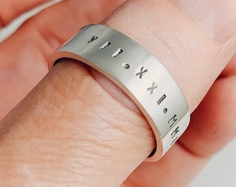 Roman Numeral Ring, Custom Gifts, Personalized Date Ring, Grandchildren Ring