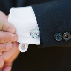 Custom Engraved Map Cufflinks for Graduation, Wedding Cuff Links, Personalized Map Cufflinks for High School or College Graduate Boy or Girl image 6