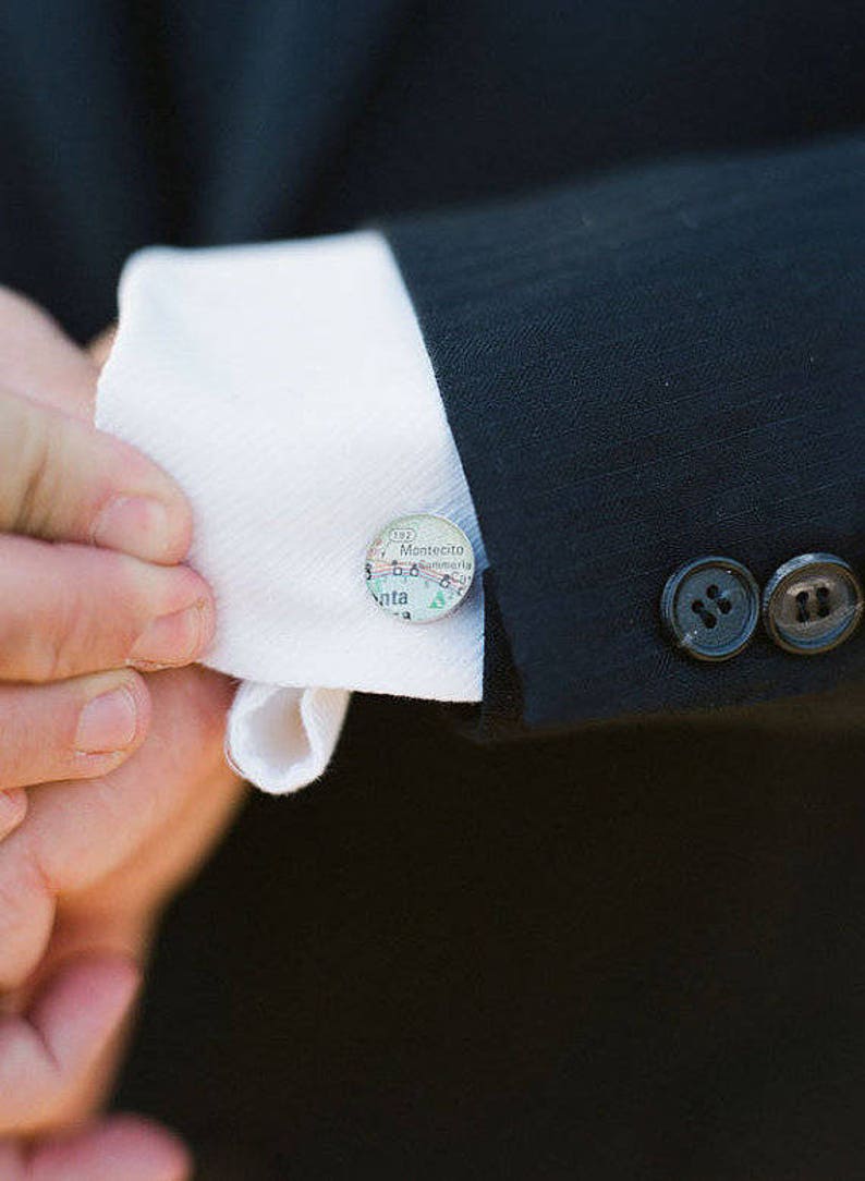 Custom Engraved Map Cufflinks for Graduation, Wedding Cuff Links, Personalized Map Cufflinks for High School or College Graduate Boy or Girl image 6