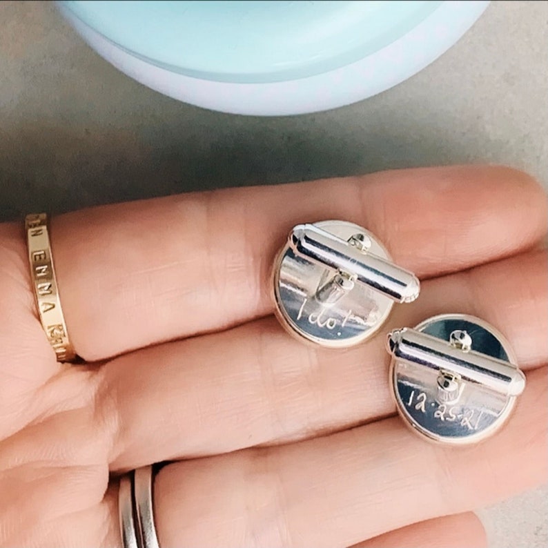 Custom Engraved Map Cufflinks for Graduation, Wedding Cuff Links, Personalized Map Cufflinks for High School or College Graduate Boy or Girl image 2